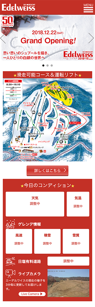 ホームページ制作事例エーデルワイススキーリゾート