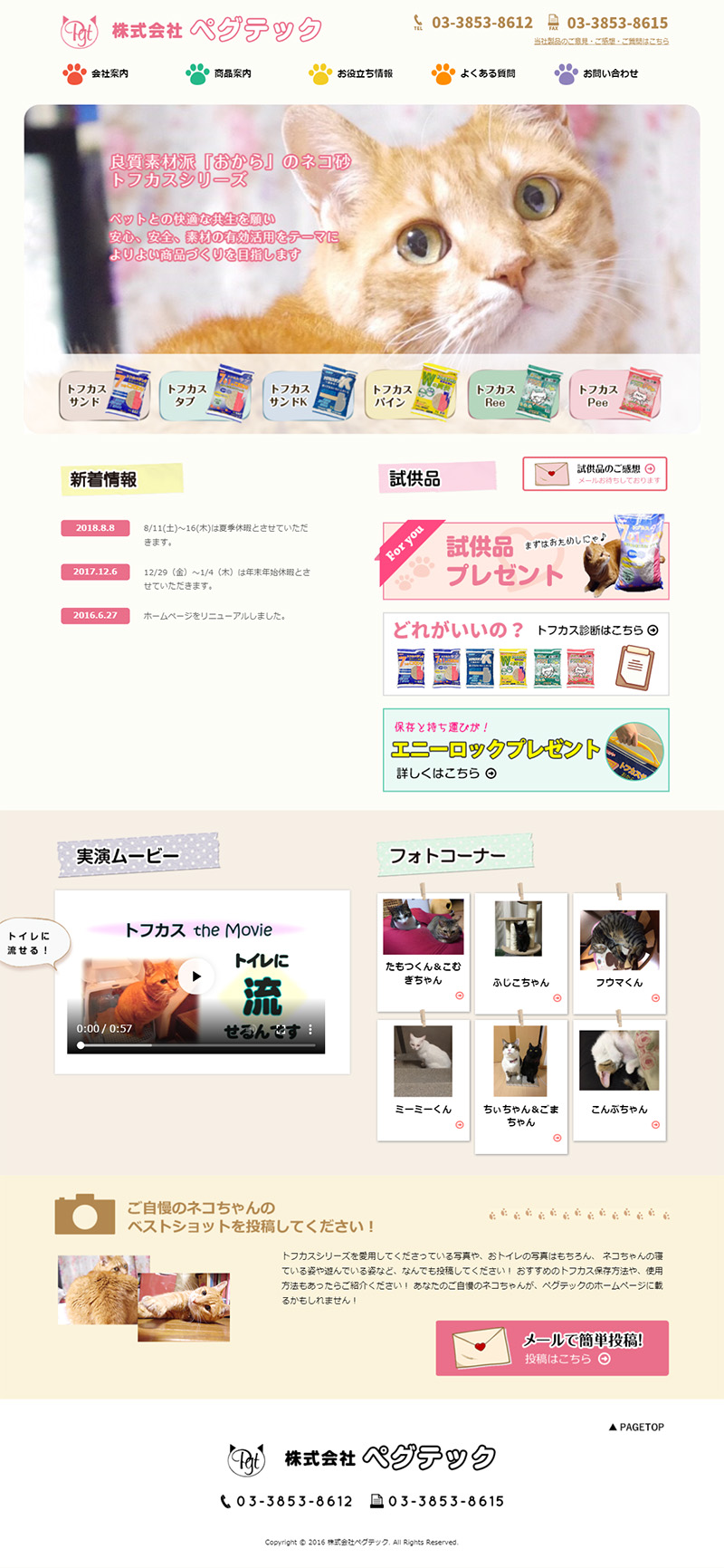 ホームページ制作実績株式会社ペグテック様 - 会社HP